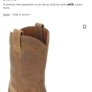 Ariat Tan Leather Cowboy Boots